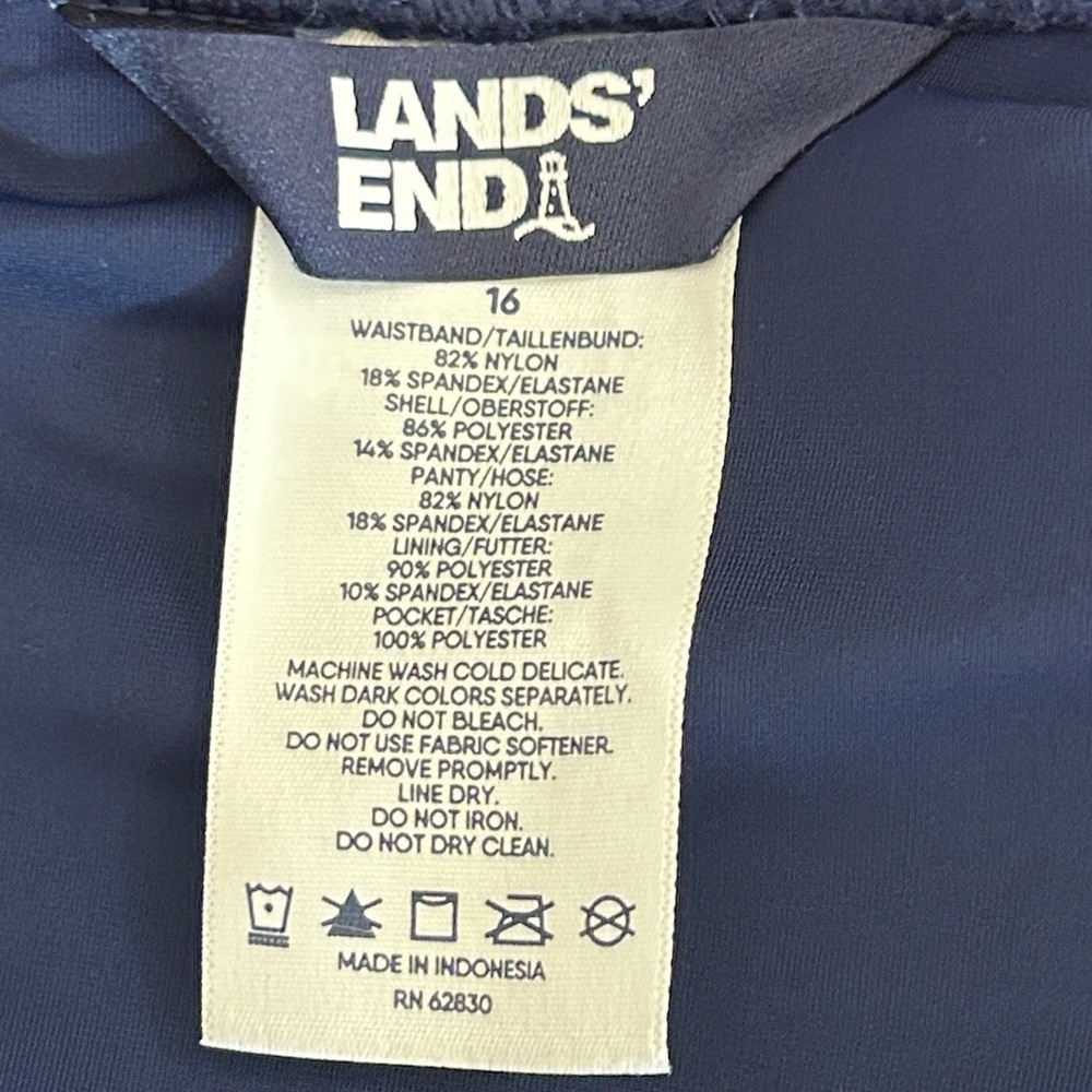 Lands' End Navy Athletic Shorts with Pockets Board Quickly Dry Size 16 - Picture 5 of 7